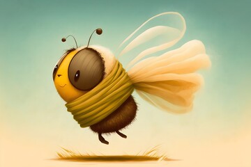 A beautiful and cute bee illustration