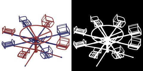 Fototapeta na wymiar 3D rendering illustration of a vintage playground merri-go-round