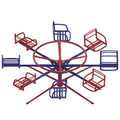 3D rendering illustration of a vintage playground merri-go-round