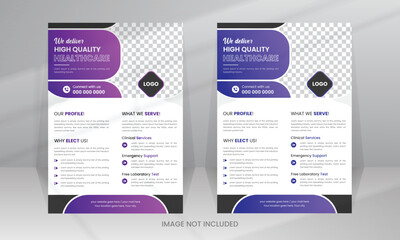 Medical Flyer Health Care poster design template with A4 size