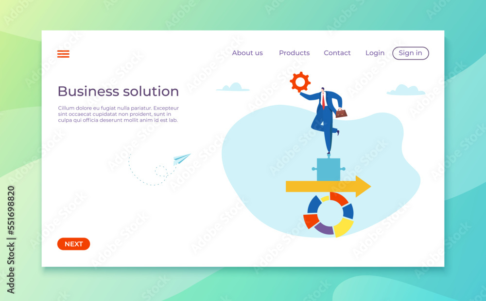 Poster business creative search idea web application website banner, template landing webpage mobile app fl