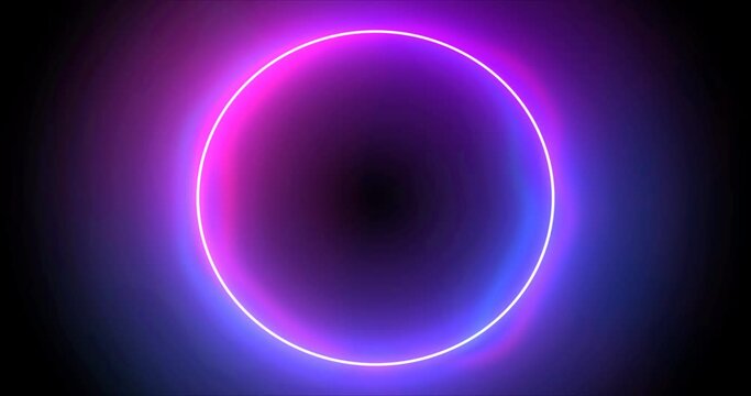 neon light background animation overlay abstract blue and pink circle lines