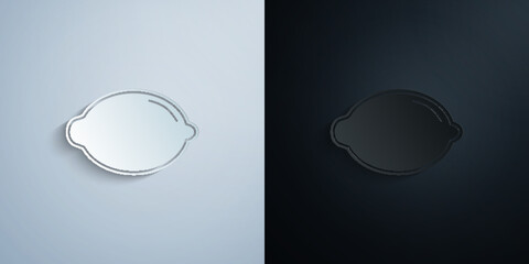 lemon paper icon with shadow vector illustration