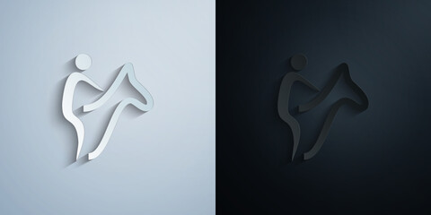 surfer paper icon with shadow vector illustration