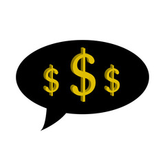 Obraz premium dollar messages. Chat message icon. Internet communication. Vector illustration. Stock image. 