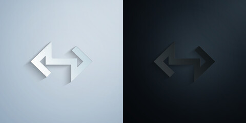 Arrow paper icon with shadow vector illustration