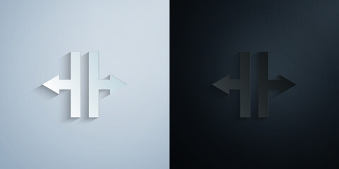 Fototapeta premium Arrow paper icon with shadow vector illustration