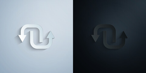Arrow paper icon with shadow vector illustration