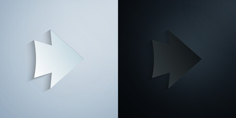 Arrow paper icon with shadow vector illustration