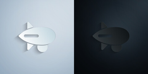 Airship, transport, zeppelin paper icon with shadow vector illustration © gunayaliyeva