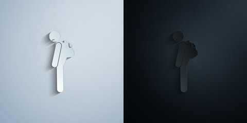 sad schoolboy paper icon with shadow vector illustration