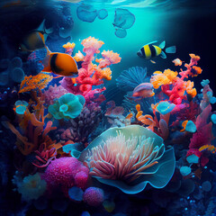 Fototapeta na wymiar Magical Underwater World. Generative ai