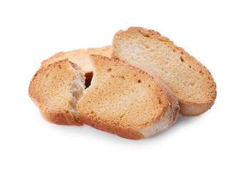 Many hard chuck crackers on white background