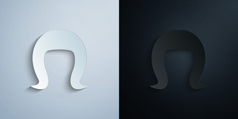 hair, woman, haircut, shoujou protag starter paper icon with shadow vector illustration