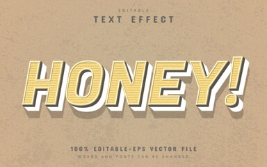 Honey 3d retro vintage style text effect
