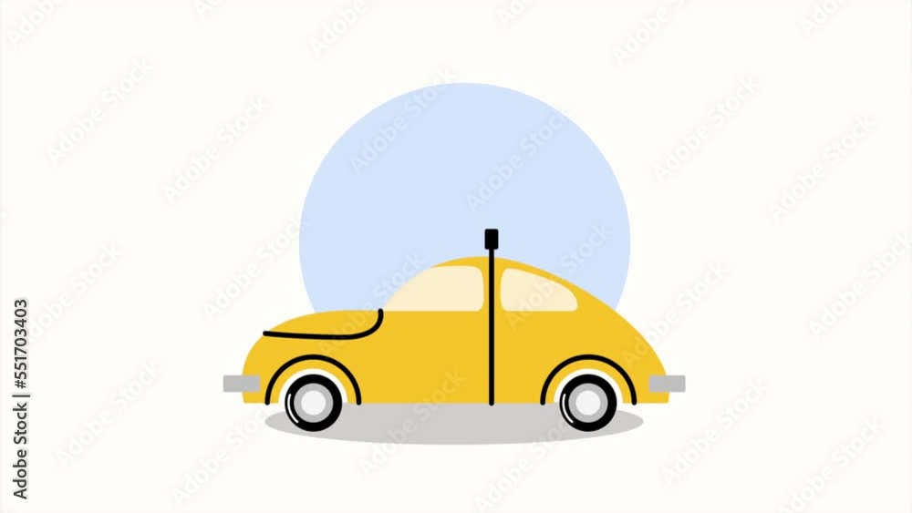 Canvas Prints taxi cab public service animation