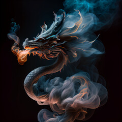 Dragon Made of Smoke. Generative AI