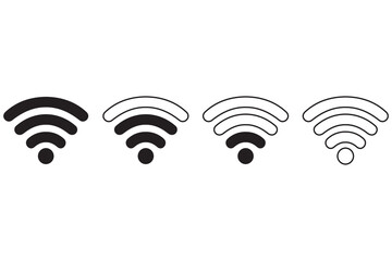 Wireless and wifi icon. Wi-fi signal symbol. Internet connection. Vector illustration.