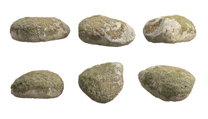 Nature mossy rock shape 3d rendering png files