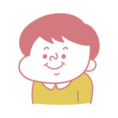 シンプル　笑顔のコミカルな男性キャラクターイラスト素材