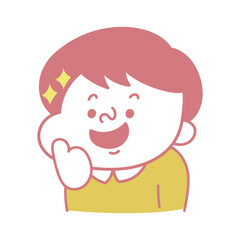 シンプル　イイネポーズをしてるコミカルな男性キャラクターイラスト素材