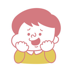 シンプル　羨ましがるコミカルな男性キャラクターイラスト素材