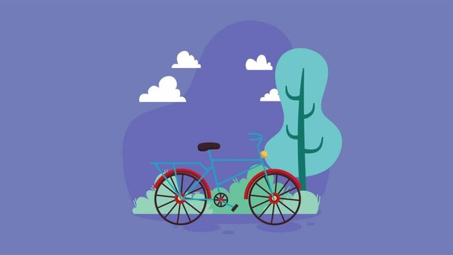 bicycle travel transport and tree scene