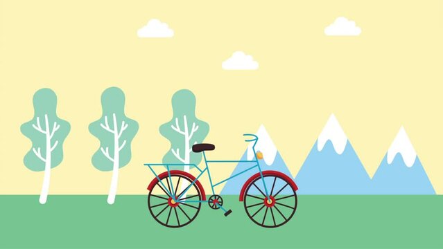 bicycle travel transport in landscape