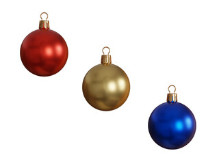 3d rendered Christmas balls on transparent background for edit 