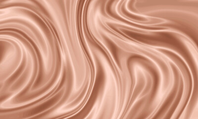 Copper silk texture background design with smooth waves.