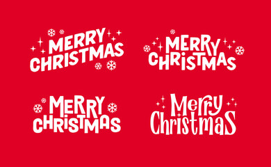 Merry Christmas lettering typographic design. Xmas holidays text design.