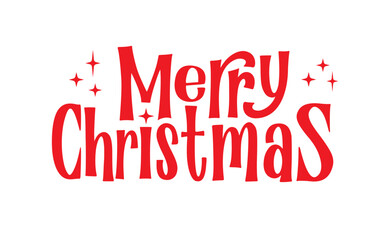 Merry christmas, lettering typography isolated. Vector holiday message element with sparks.