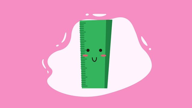 rule school supply kawaii character animation