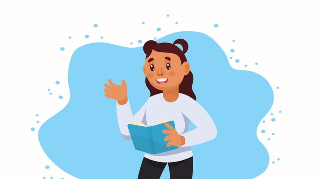 woman reader with text book