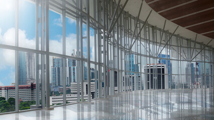 Office building with window glass