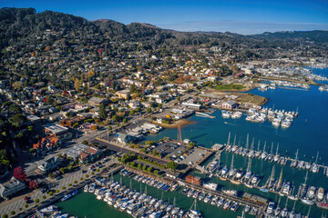 Aerial View of Sausalito, California in the Bay Area
