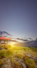Chinese gazebo building on the park
