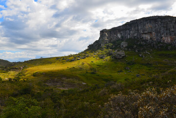 Light and shadow near the entrance to the Cânion do Funil canyon, Presidente Kubitschek, Minas Gerais state, Brazil
