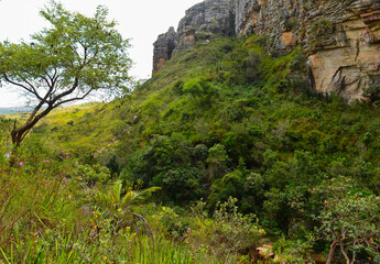 Fototapeta na wymiar The entrance to the remote Cânion do Funil canyon, Presidente Kubitschek, Minas Gerais, Brazil