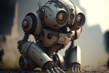 Fototapeta premium that a robot is looking. Generative AI