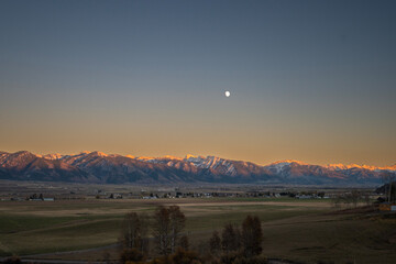 sunset in the mountains