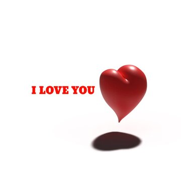 red heart on white