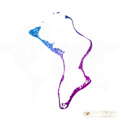 Fototapeta premium British Indian Ocean Territory map in geometric wireframe blue with purple polygonal style gradient graphic on white background. Vector Illustration Eps10.