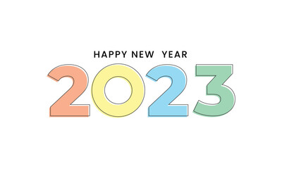 Happy new year 2023. Festive celebration. Trendy and modern for banner and media post template