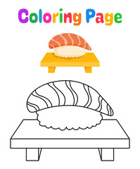 Coloring page with Sushi for kids