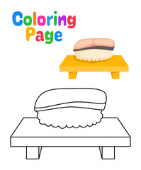 Coloring page with Sushi for kids