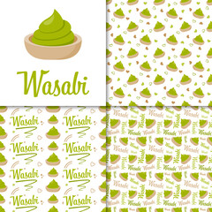 Seamless pattern with Wasabi, for decoration