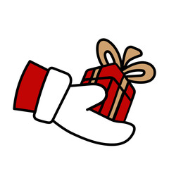 Hand and gift clipart vector design