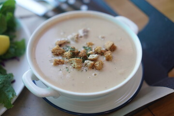 Sweet and fragrant mushroom soup