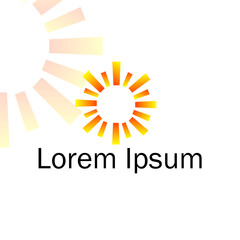 Sun logo, abstract sun, vector logo template. simple logo.  luxury logo